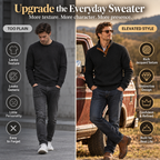 Men's Jacquard Stand Collar Pullover Sweater