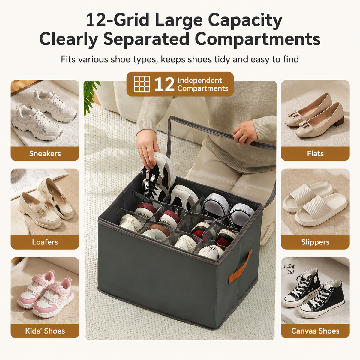 Collapsible Plastic Shoe and Pants Storage Organizer Box