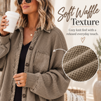 Women's Relaxed Waffle Knit Shacket