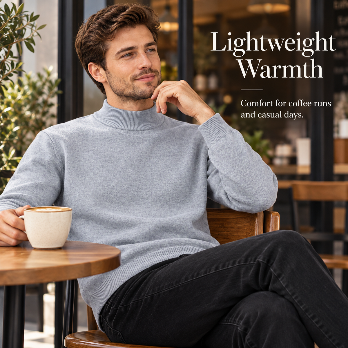 Men’s Classic Mock Neck Knit Sweater