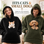 🐾 Unisex Cozy Sherpa Pet Pouch Hoodie for Cats & Small Dogs