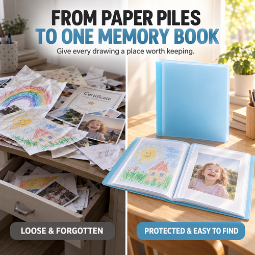 100-Pocket A4 Childhood Memory & Artwork Display Book
