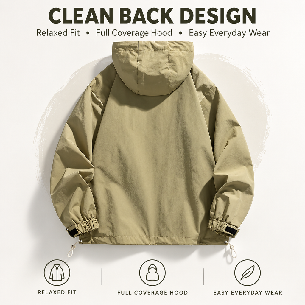 Men’s Lightweight Half-Zip Hooded Windbreaker