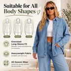 Women's Versatile Vintage Wash Casual Denim Over-Shirt