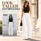 Women's High-Waist Asymmetric Lace-Up Wide-Leg Pants – Flattering Sculpted Fit