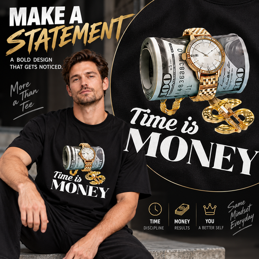 Men's Hustle Motivation Graphic Print Heavyweight Loose T-Shirt