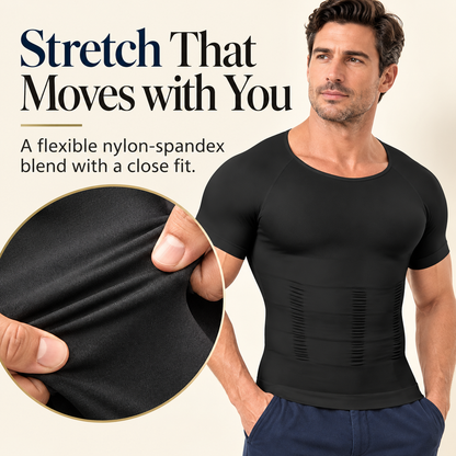 🔥 Men's Tummy Control Shapewear Shirt – Slimming Compression Top for Everyday Wear