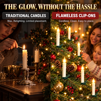 Flameless Clip-On Candle Lights with Remote — 10/20 Pack Holiday Set