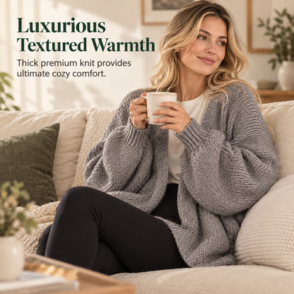 🍂Women's Oversized Cardigan Sweater Fall Long Lantern Sleeve Knit Open Front