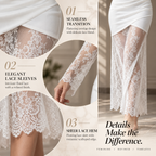 Sheer Lace Elegance Mock-Neck Bodycon Maxi Dress