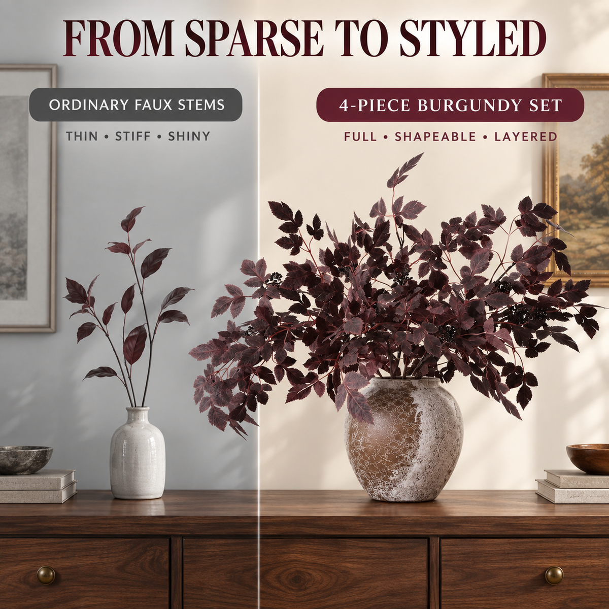 24-Inch Artificial Cimicifuga Plant with Realistic Silk Leaves and a Lifelike Touch