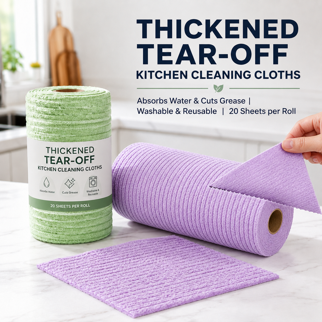 Reusable Tear-Off Kitchen Cloths – 20 Sheets per Roll