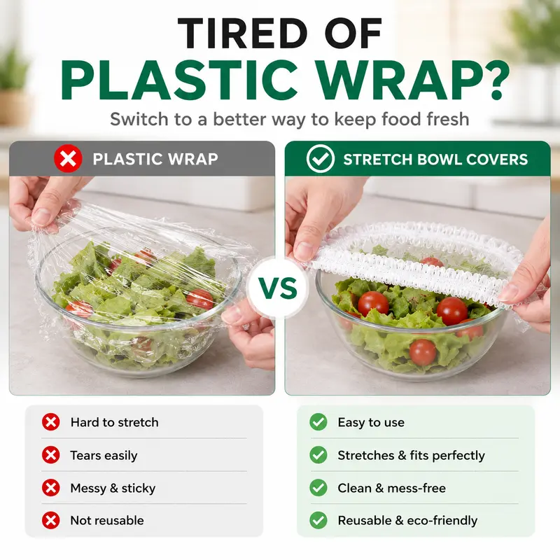 🔥100Pcs Versatile Stretch-to-Fit Disposable Food Covers Fresh Keeping Bags