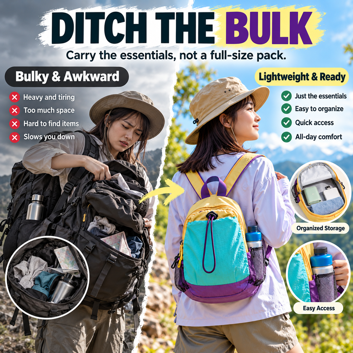 Lightweight Outdoor Mini Backpack – Compact, Splash-Resistant & Ready for Every Adventure