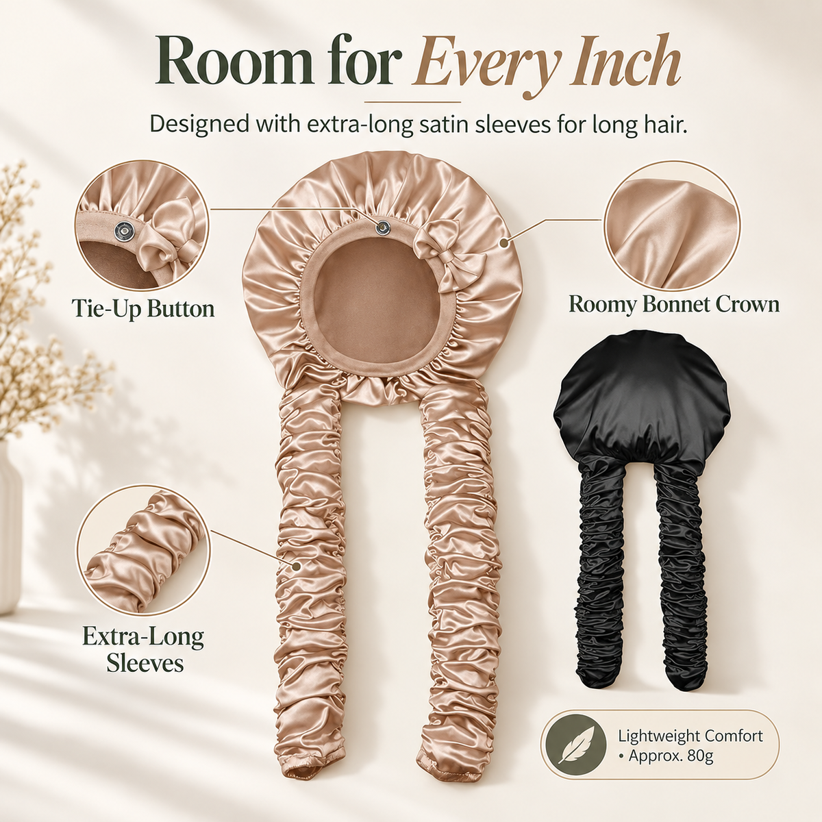 Long Hair Satin Sleep Bonnet – Protect Your Style & Wake Up Smooth ✨