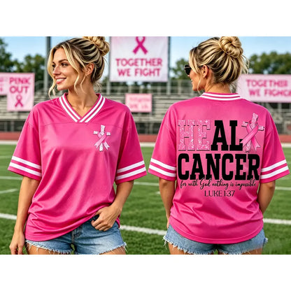 Pink Ribbon Breast Cancer Support Game Day Jersey