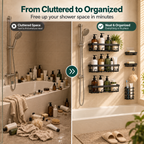 6-Piece Shower Caddy Set – No-Drill Bathroom Storage