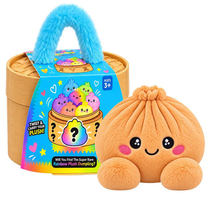 🥟 Cute Dumpling Plush Toy – Soft & Slow-Rebound Stress Relief Stuffed Animal with Bamboo Steamer Case🌈