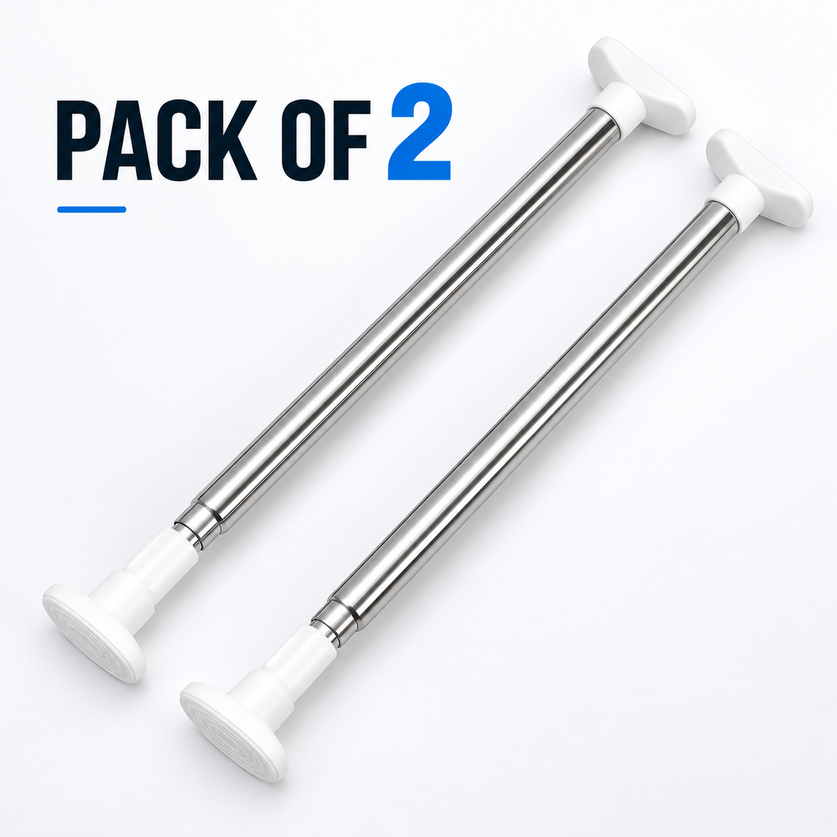 🛠️ Adjustable No-Drill Tension Rod for Closets, Bathrooms & Small Spaces