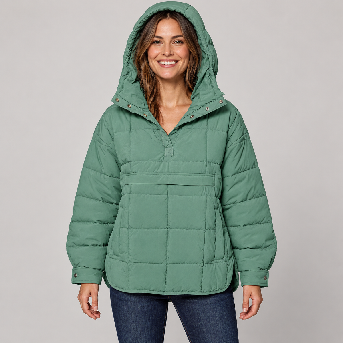 Tanming Women's Lightweight Quilted Hooded Anorak Jacket