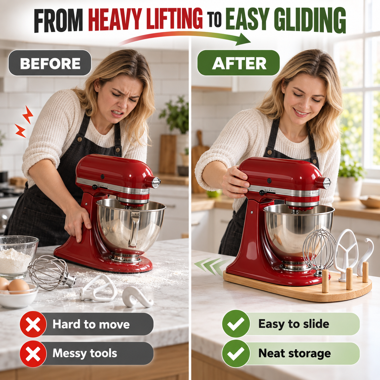 2-in-1 Mixer Slider with Storage for KitchenAid 4.5-5 Qt