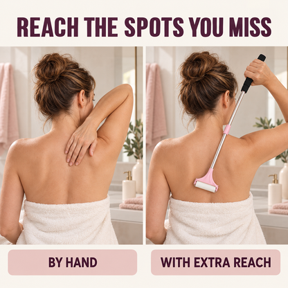Extendable Lotion Applicator with 2 Bonus Replacement Heads for Back, Legs & Body