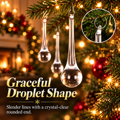 🎄50 PCS Crystal Teardrop Christmas Ornaments – Add Sparkle to Your Holidays!✨
