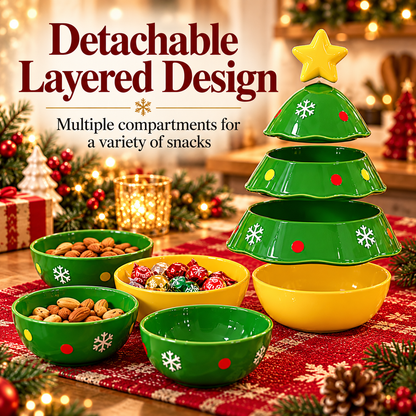 🎄Christmas Tree Snack Serving Set – Stackable Holiday Candy & Treat Bowls🍪