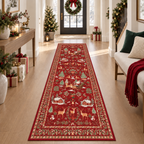🎄Christmas Washable Runner Rug | Non-Slip Holiday Hallway & Kitchen Mat