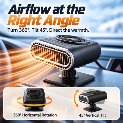 🚗 12V Portable Car Heater & Windshield Defogger – Adjustable Airflow, Heat & Fan Modes for Compatible Cars & Trucks