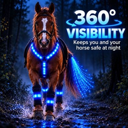 🐎LED Light-Up Horse Harness & Fiber-Optic Tail Accessory Set🌙