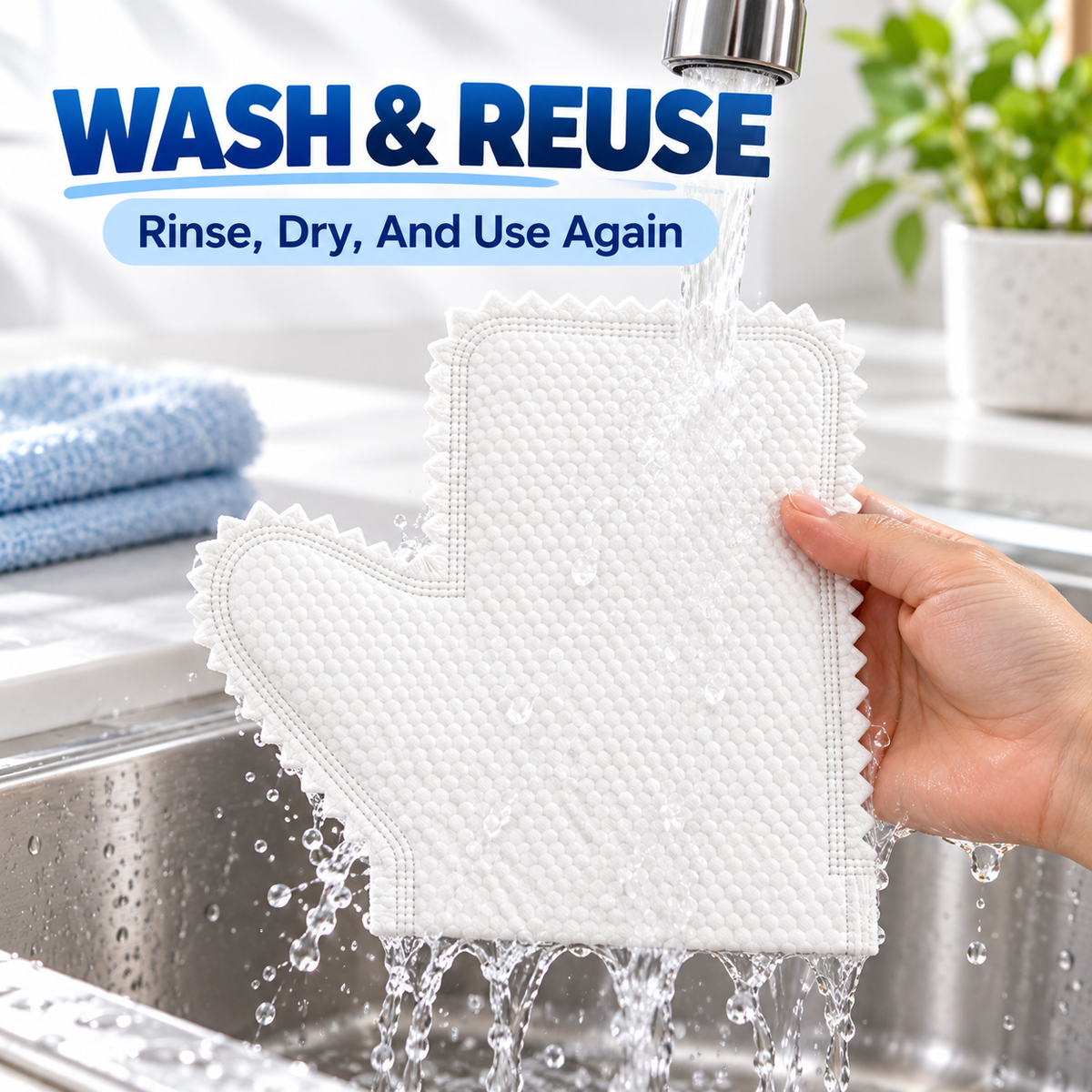 50-Pack Reusable Microfiber Cleaning Gloves – Wet & Dry Multi-Surface Cleaning