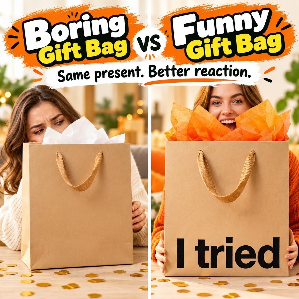 Funny Gift Bags -Set of 5- Snarky, Perfect for Gifts, Secret Santa, and Christmas