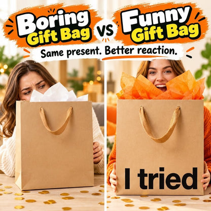 Funny Gift Bags -Set of 5- Snarky, Perfect for Gifts, Secret Santa, and Christmas