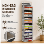 6-Tier Hanging Closet Organizer Over The Door Wardrobe Storage with Clear Card Slot
