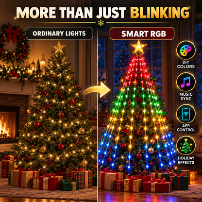 Smart RGB Christmas Tree Lights with App & Music Sync