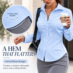 Women's Modern Sculpted Button-Down | Premium Stretch Work Blouse