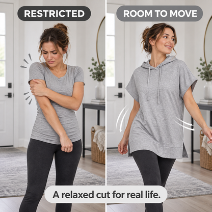 Women's Gray Basic Hoodie Top