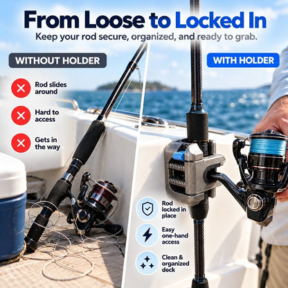 Quick-Access Fishing Rod Holder – Secure Spring-Loaded Mount for Boats