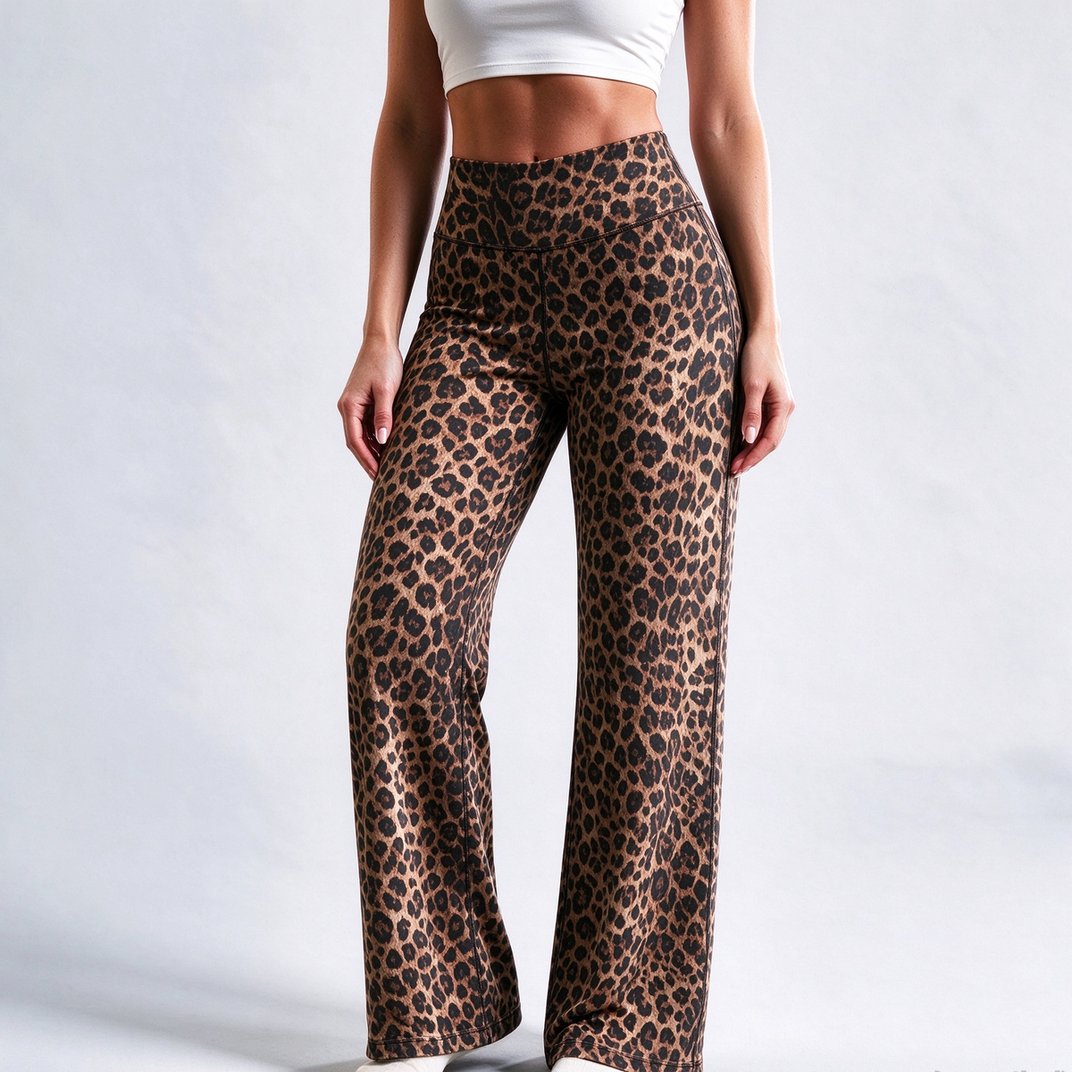 🐆 Women's Leopard Print Wide-Leg Pants ✨ – High Waist & Relaxed Fit