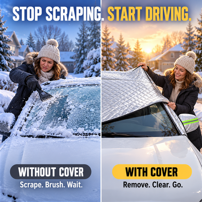 Car Windshield Protector Cover - Waterproof, All-Season Outdoor Wind Screen Shield for Most Vehicles