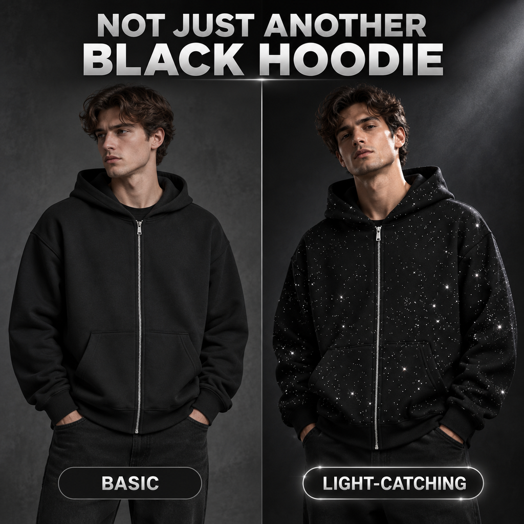 ✨️2026 NEW Men's Sequined Hooded Sweatshirt with Zipper and Pockets✨️