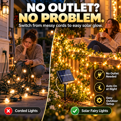 2-Pack Solar Fairy String Lights for Magical Outdoor Glow