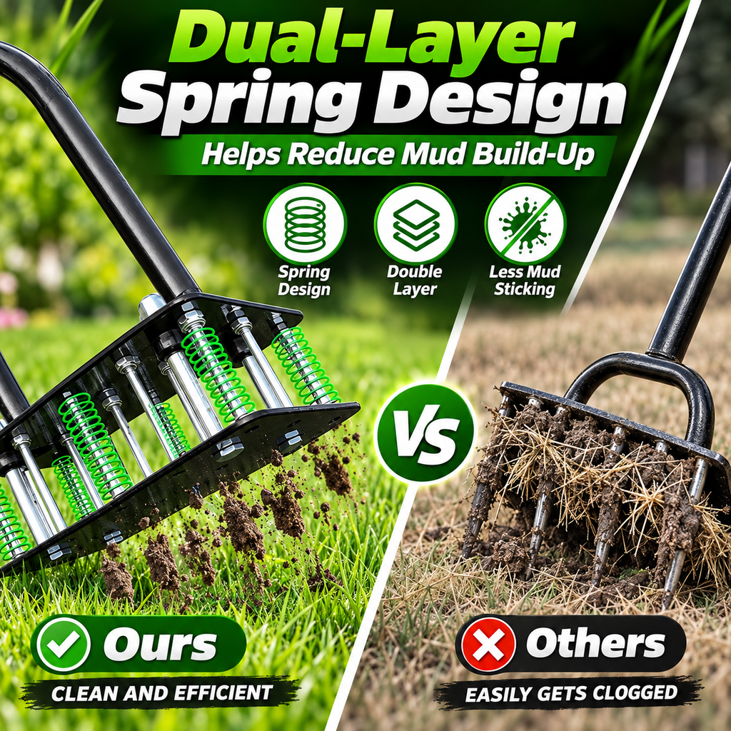 🌱 15-Spike Lawn Aerator – Adjustable Manual Soil Loosening Tool for Healthier, Greener Grass