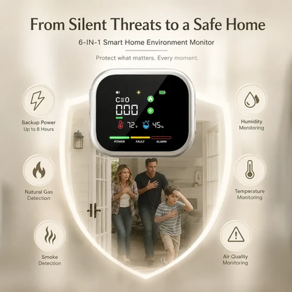 6-in-1 Battery Rotable Air Safety Monitor