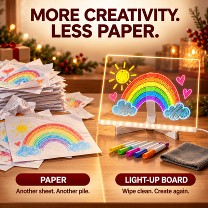 LED Light-Up Drawing Board for Kids – Reusable Acrylic Message & Doodle Board