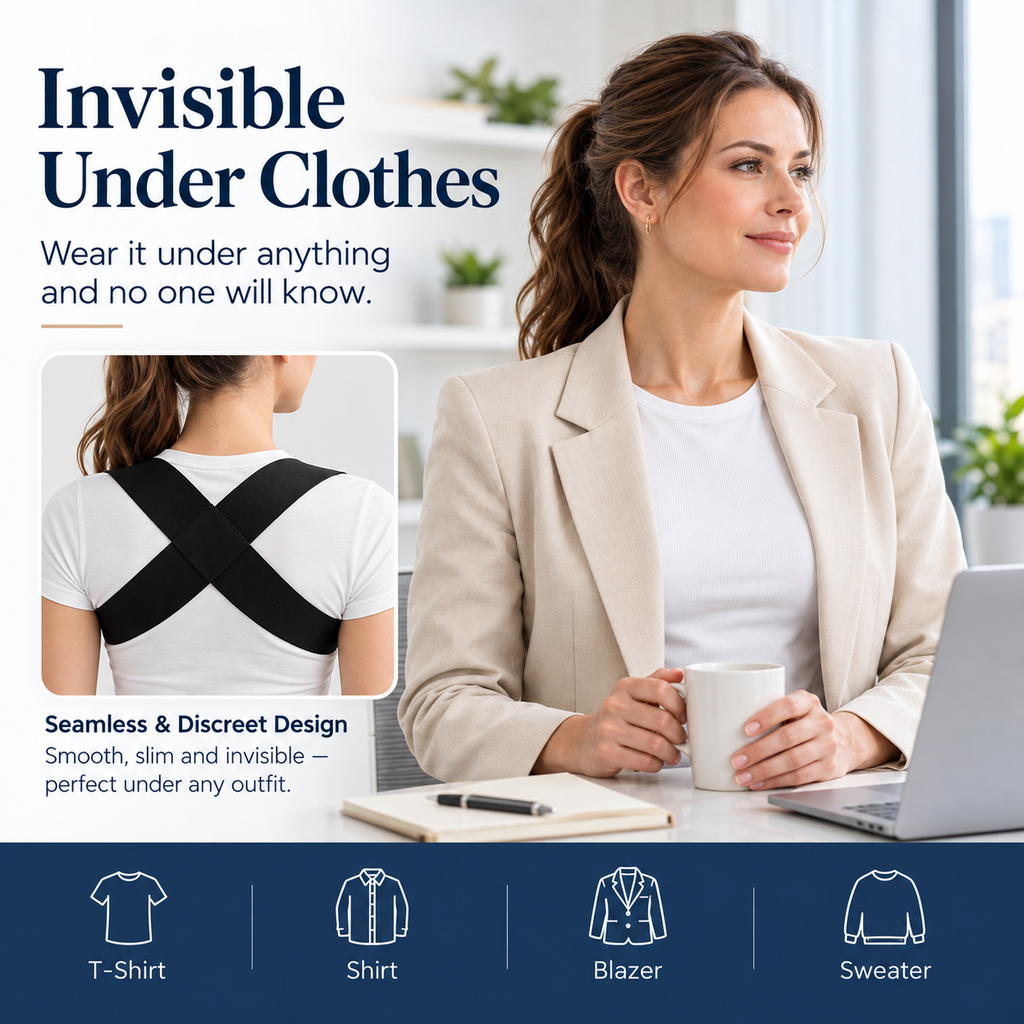 🧘‍♀️ Ergonomic Posture Support Strap – Elastic Back Straightener for Home & Office