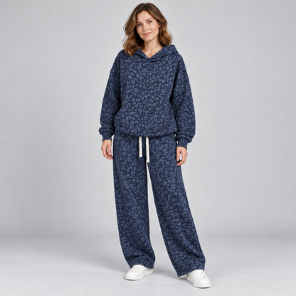 🐆 Leopard Print 2-Piece Set – Relaxed Hoodie & Drawstring Pants