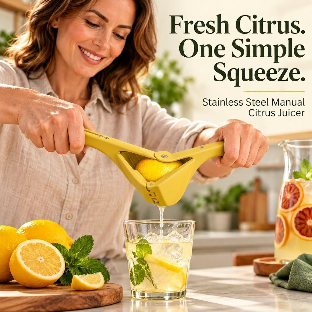 Stainless Steel Manual Citrus Juicer – Easy-Squeeze Lemon & Lime Press