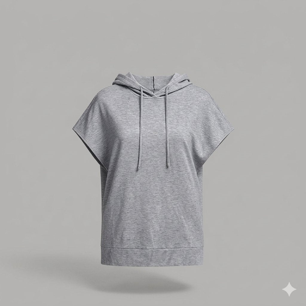 Women's Gray Basic Hoodie Top